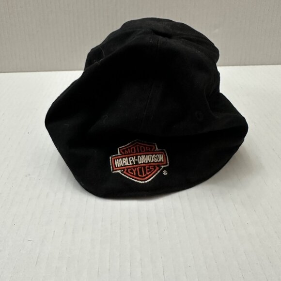 Harley Davidson Medium Black Fitted Cotton Ball Cap Embroidered Logo - Picture 5 of 9